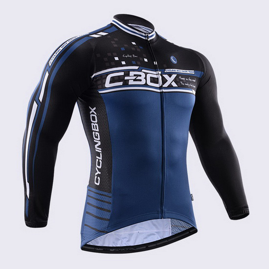 2015 Maillot Fox CyclingBox Tirantes Mangas Largas Negro Y Azul